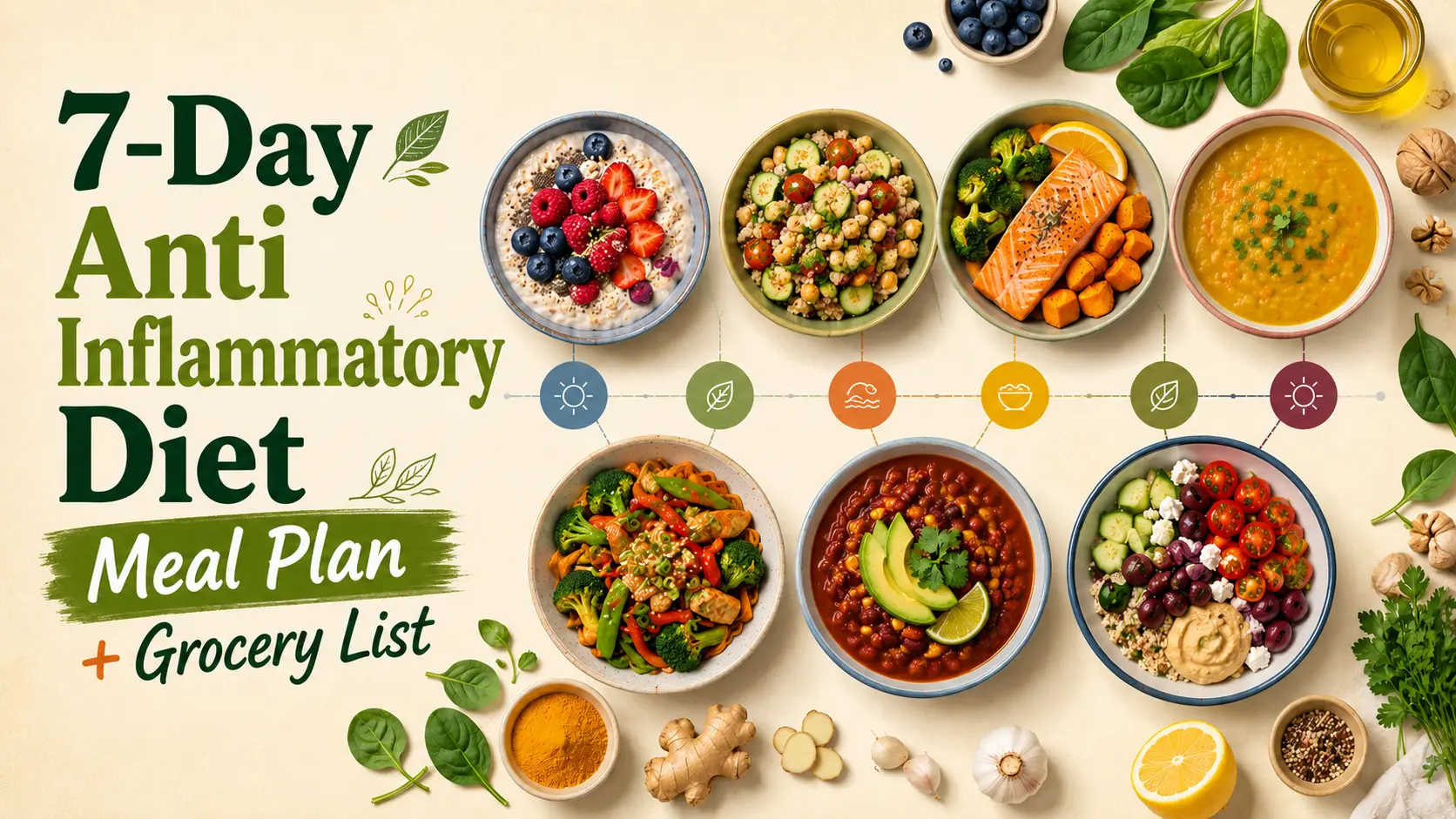 7-Day Anti Inflammatory Diet Meal Plan + Grocery List