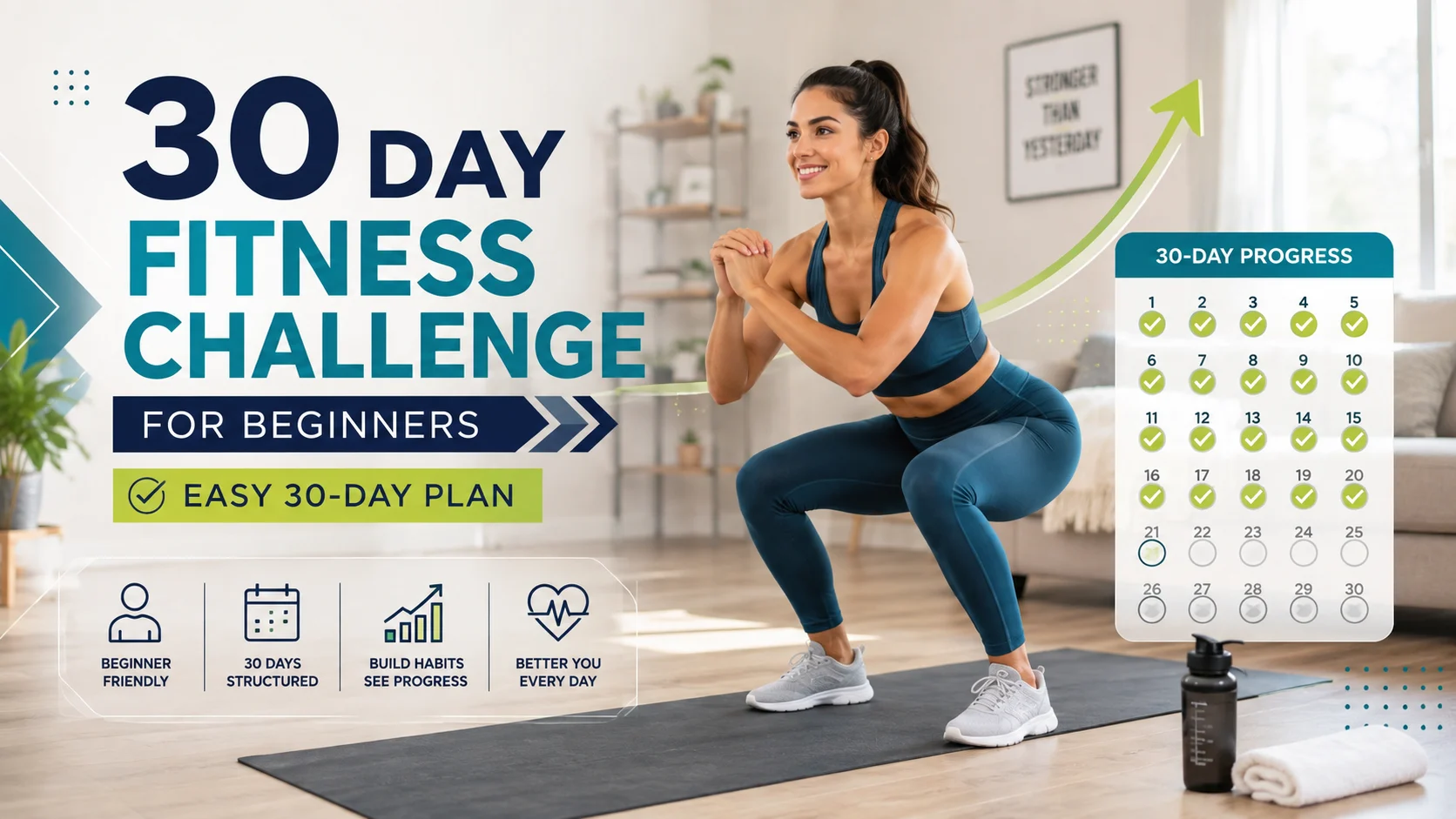 30 Day Fitness Challenge for Beginners Easy 30-Day Plan