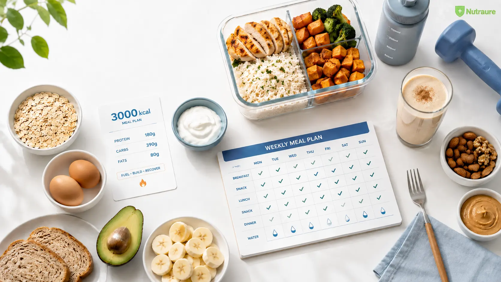 3000 Calories Diet Plan 7-Day Muscle Gain Blueprint
